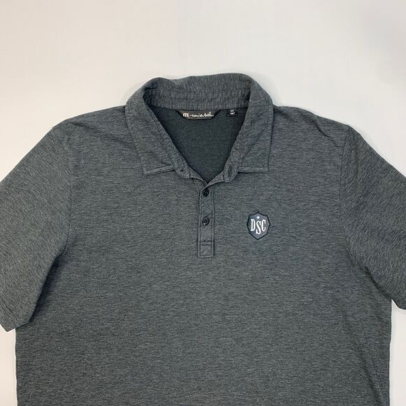 Travis Mathew Polo Shirt Mens XXL Coal The Zinna Pima Cotton Blend Short Sleeve - Picture 3 of 11